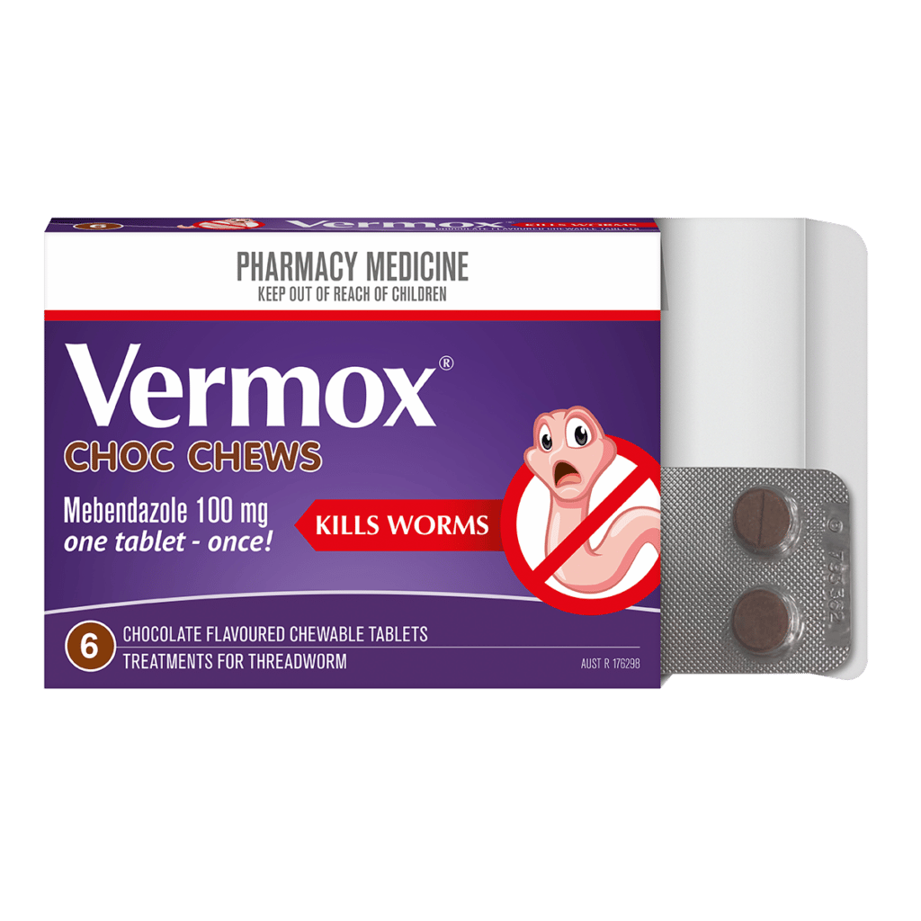 Vermox Choc Chews - 6 tablets